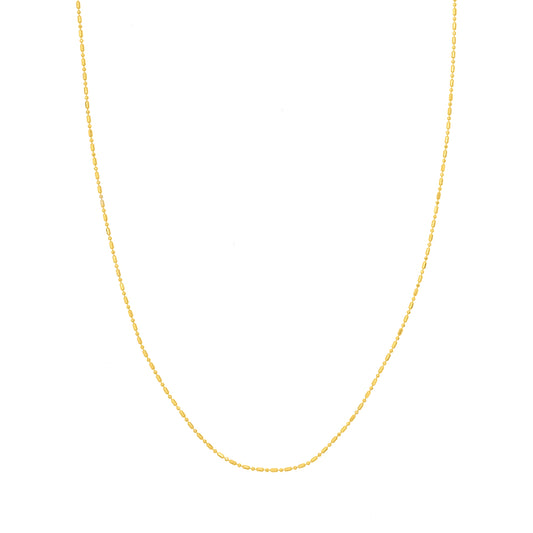 14k Gold 1.2mm Beaded Chain Necklace
