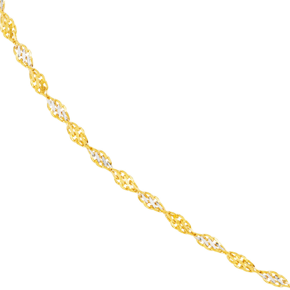 14k Gold Two-Tone Diamond-Cut Chain