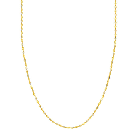 14k Gold Two-Tone Diamond-Cut Chain
