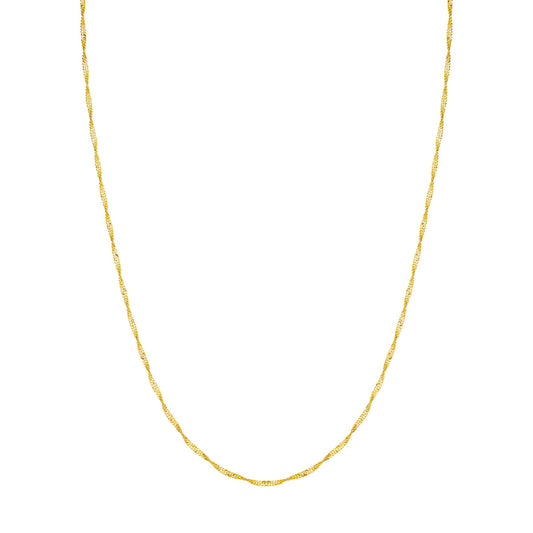 14k Yellow Gold Singapore Chain 18"