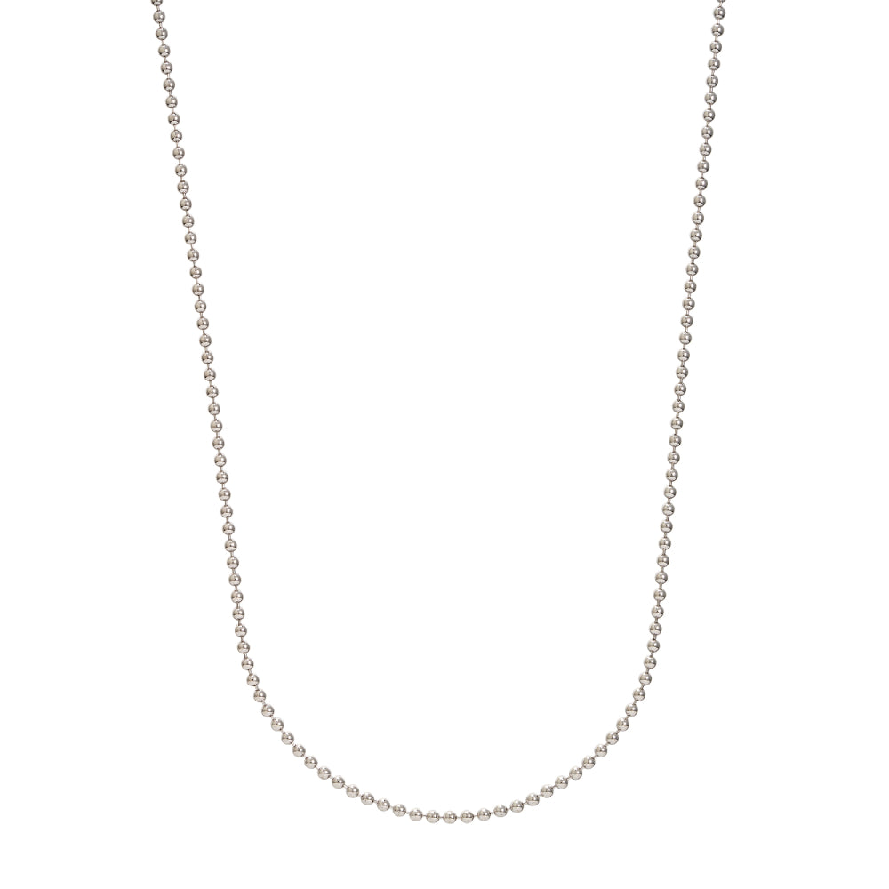 Sterling Silver Beaded Chain, 24"