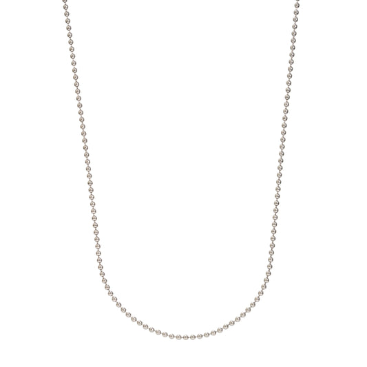 Sterling Silver Beaded Chain, 24"