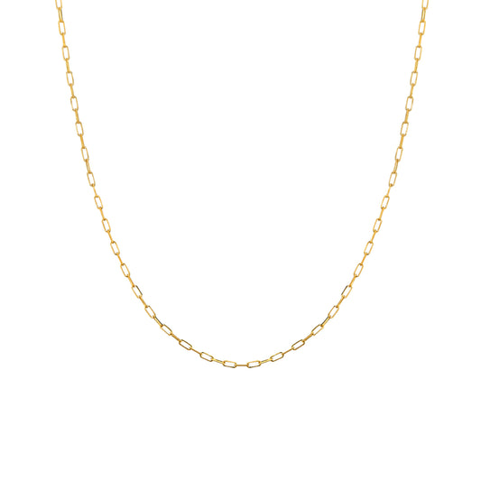 14k Yellow Gold Paperclip Chain Necklace