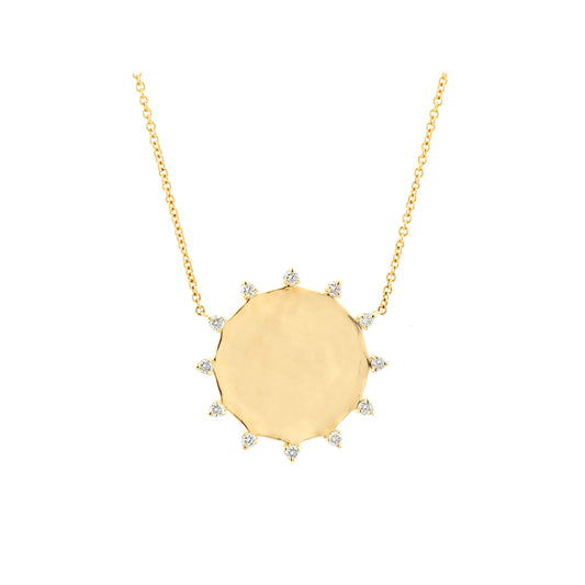 Rachel Reid 14k Diamond Sun Necklace