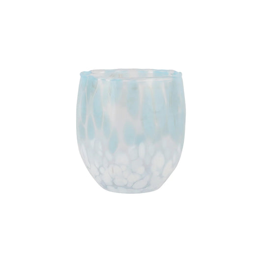 Vietri Nuvola Light Blue and White Double Old Fashioned