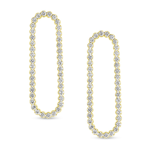 18k Front Facing Flexible Diamond Dangle Earrings