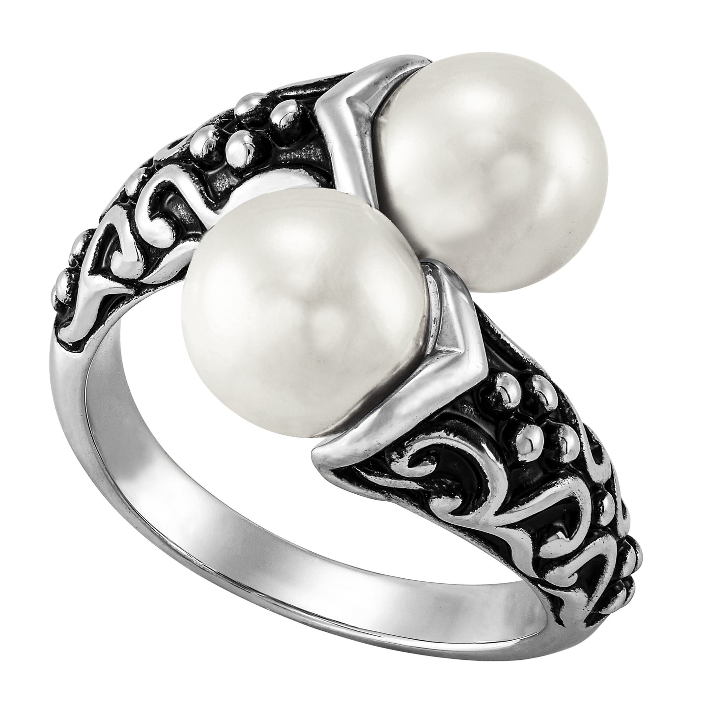 Honora Sterling Silver Bypass Freshwater Pearl Ring