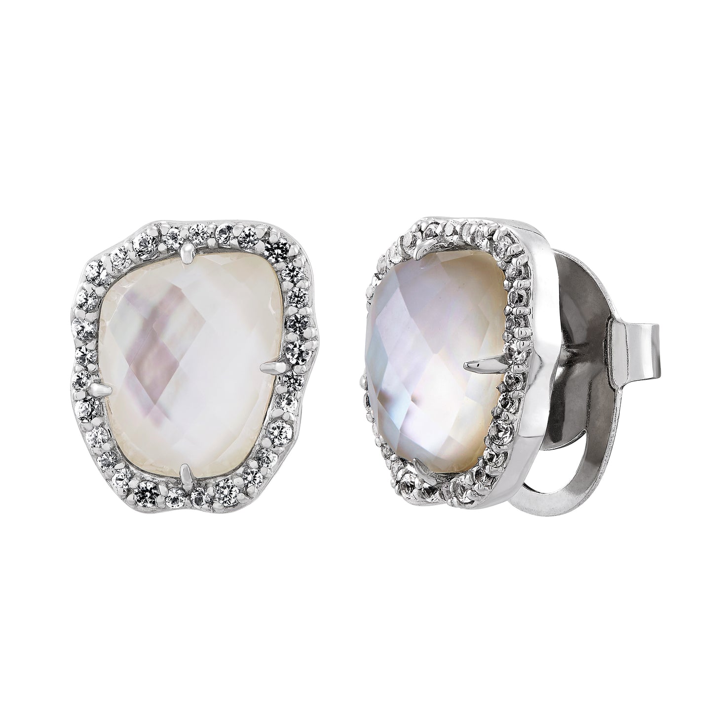 Honora Sterling Silver Mother of Pearl with White Sapphires