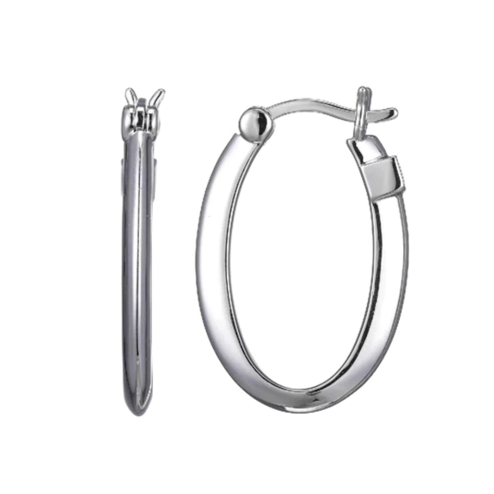 Elle "Mirage" Sterling Silver Oval Hoop Earrings