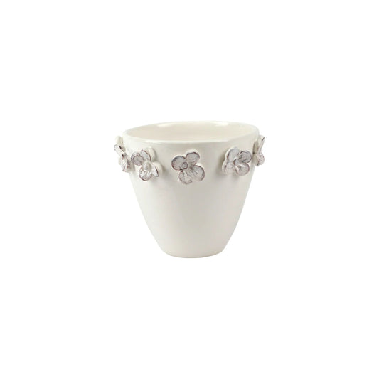 Vietri Rustic Garden Cachepot - White