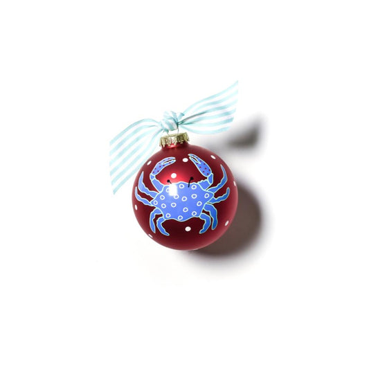 Coton Colors Blue Crab Glass Ornament
