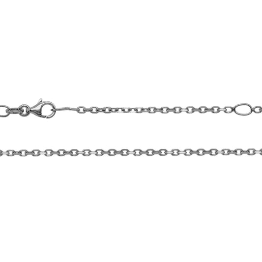 Sterling Silver Diamond-Cut Adjustable Cable Chain