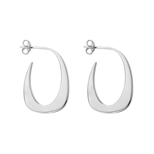 Sterling Silver Thin U Hoop Earrings