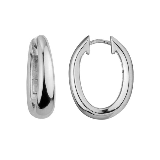 Sterling Silver 24mm Oval Hoop Earrings