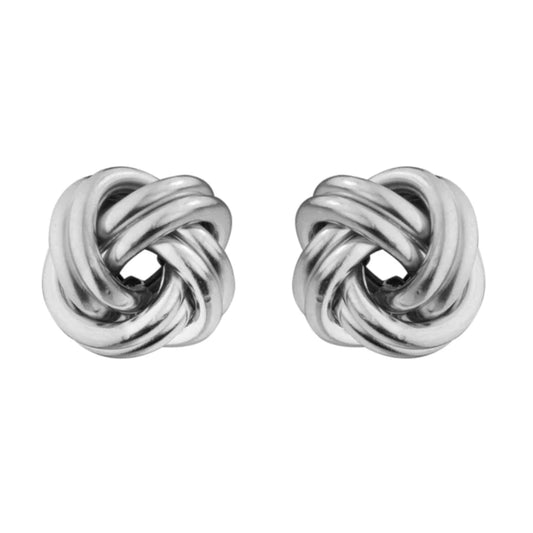 Sterling Silver Love Knot Stud Earrings