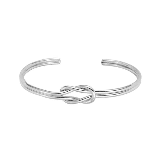 Sterling Silver Knot Cuff Bangle Bracelet