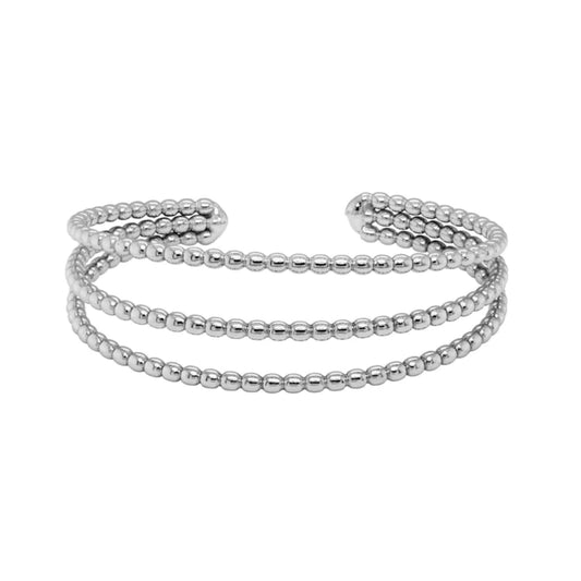 Sterling Silver Beaded Cuff Bracelet