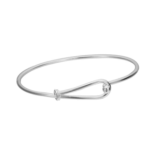 Sterling Silver Wire Loop Bangle Bracelet