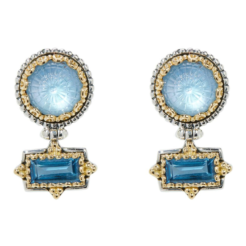 Konstantino Dome Blue Spinel & Mother of Pearl Earrings