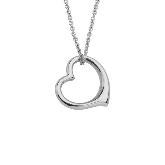 Sterling Silver Floating Open Heart Necklace
