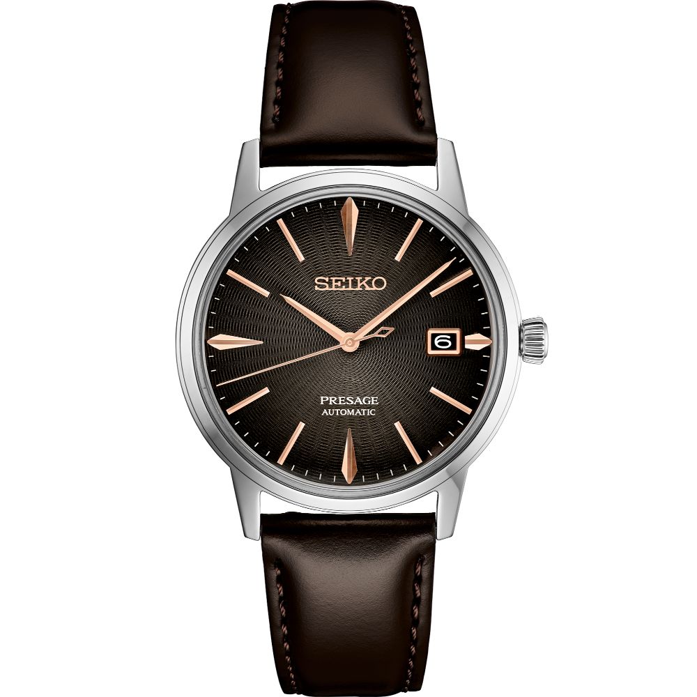 Seiko Presage Cocktail Time Brown Dial, Brown Leather Strap SRPJ17