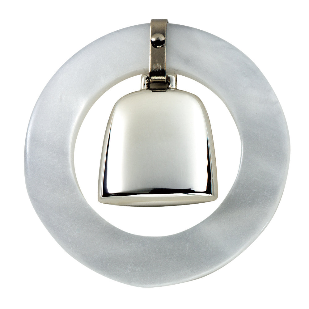 Salisbury Teething Ring/Rattle-White - Sterling Silver