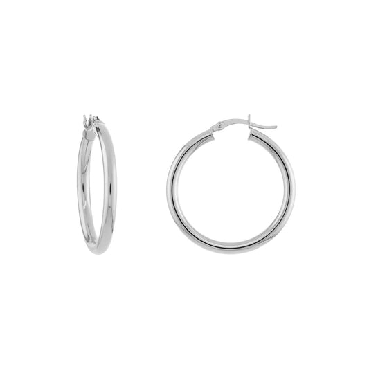14k White Gold Hoop Earrings