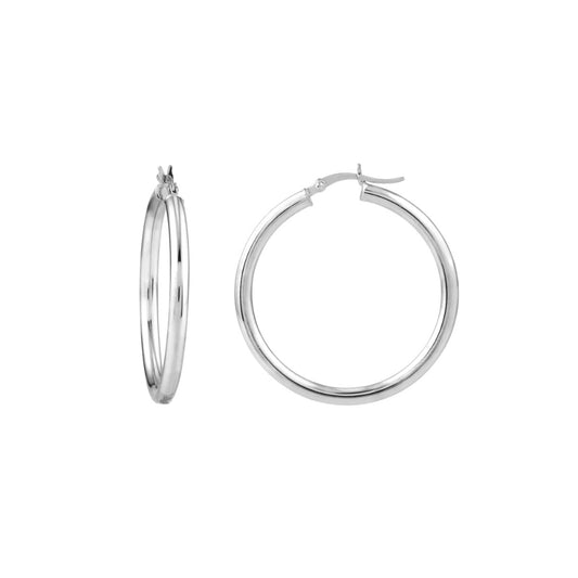Sterling Silver Polished Hoops
