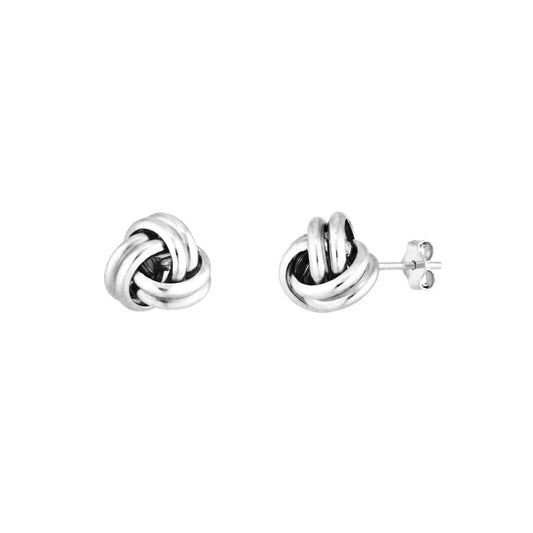 Sterling Silver Large Love Knot Stud Earrings