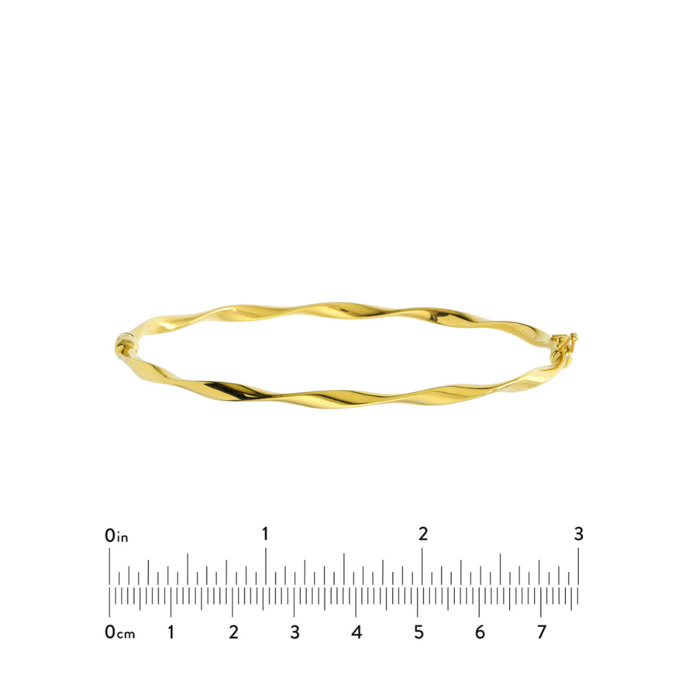 14k Yellow Gold Wavy Bangle Bracelet