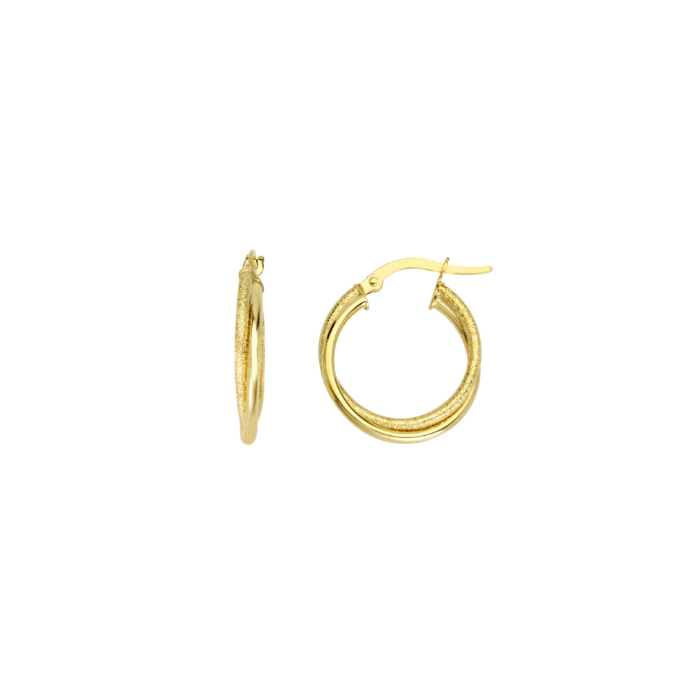 14k Yellow Gold Intertwined Hoop Earrings