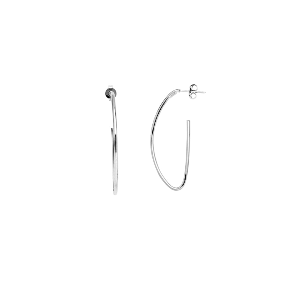 14k Oval Tube Hoop Earrings