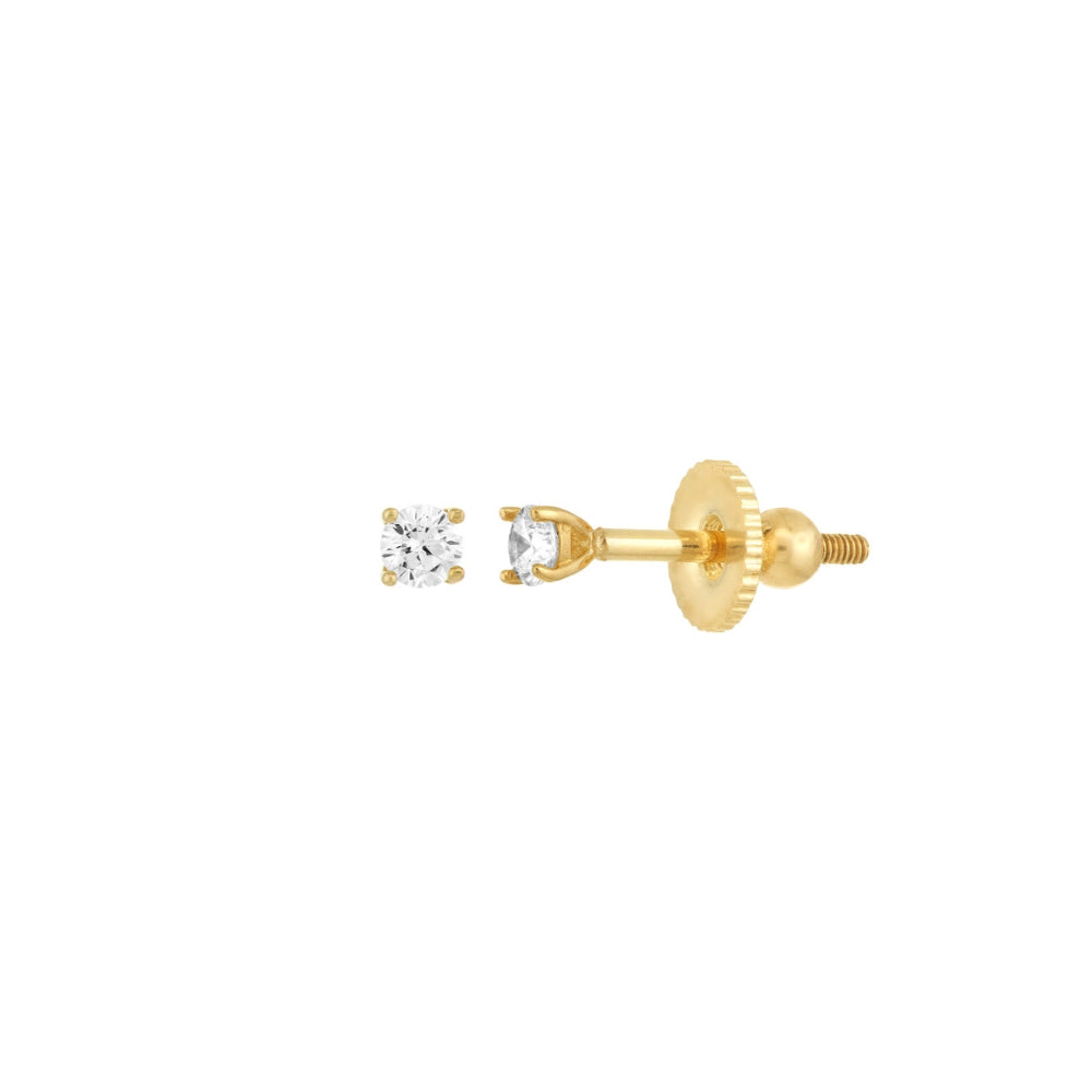 Children's 14k Yellow Gold CZ Stud Earrings
