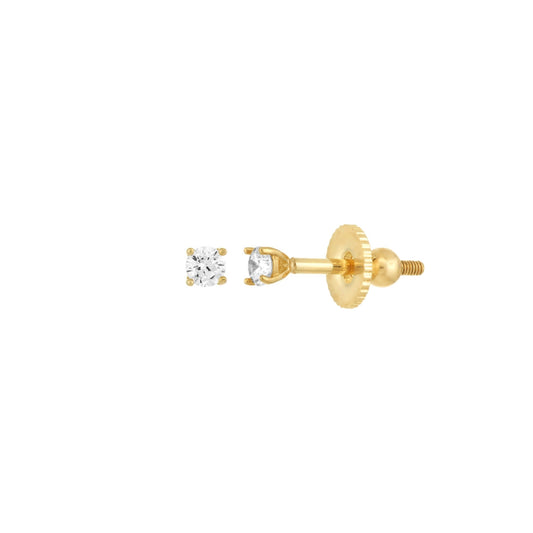 Children's 14k Yellow Gold CZ Stud Earrings
