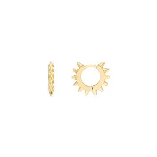 14k Gold Spike Hoop Earrings