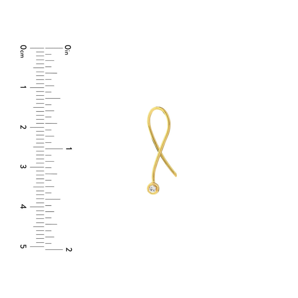 14k Gold Diamond Bezel Threader Earrings