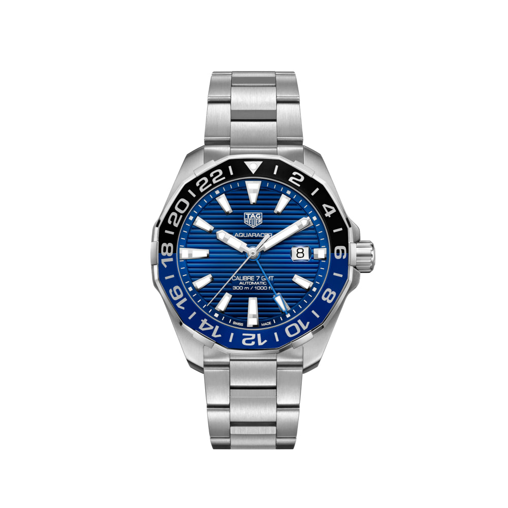 TAG Heuer Gents Aquaracer 43mm Automatic - Black/Blue or Red/Blue