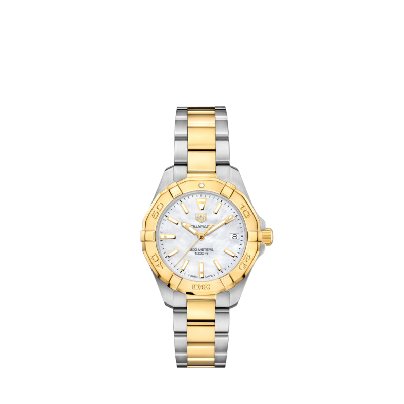 Tag Heuer Ladies 32mm Two-Tone Aquaracer, Mother of Pearl Dial