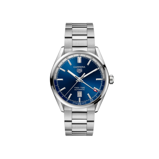 Tag Heuer 41mm Carrera Twin-Time Automatic - Blue/Steel