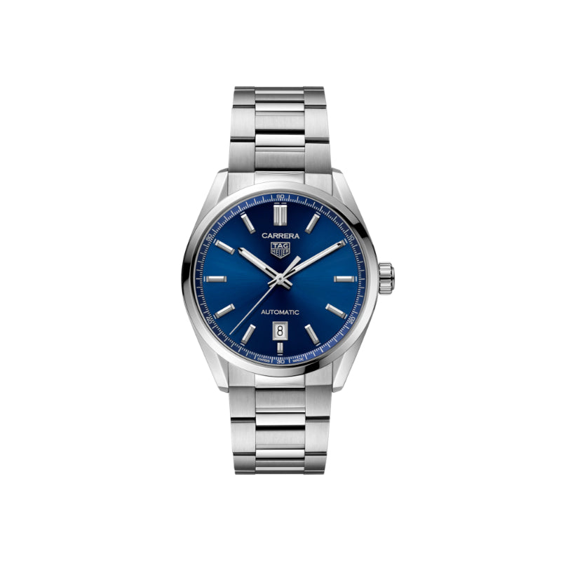 Tag Heuer Gents Carrera 39mm Automatic, Steel-Blue Dial