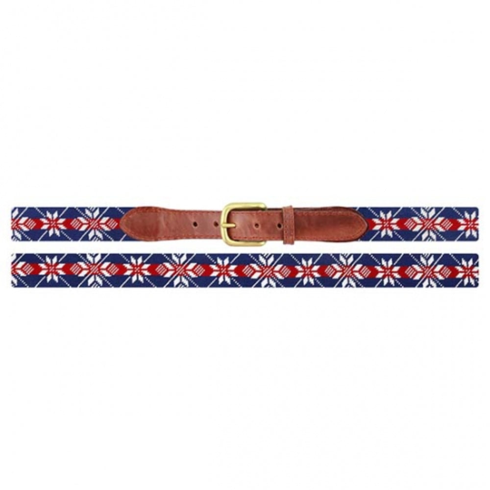 Smathers & Branson Snowflake Needlepoint Belt