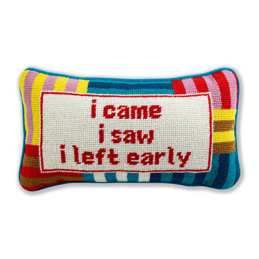 Furbish Studio I Came I Saw Needlepoint Pillow