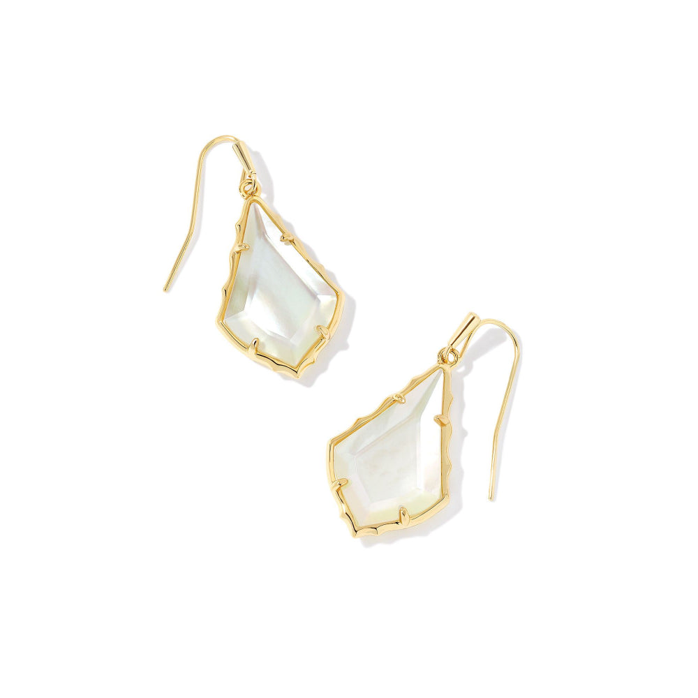 Kendra Scott Alex Small Faceted Drop Earrings in Ivory Illusion