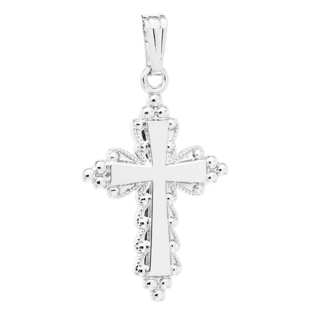 Sterling Silver Accented Cross Necklace 18"