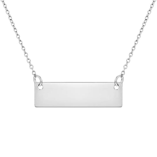 Children's Sterling Silver Polished Name Plate Pendant Necklace