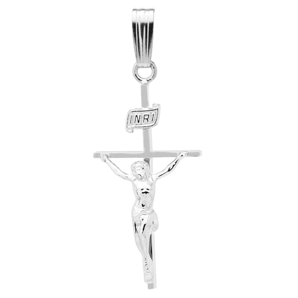Sterling Silver Crucifix Necklace 18"