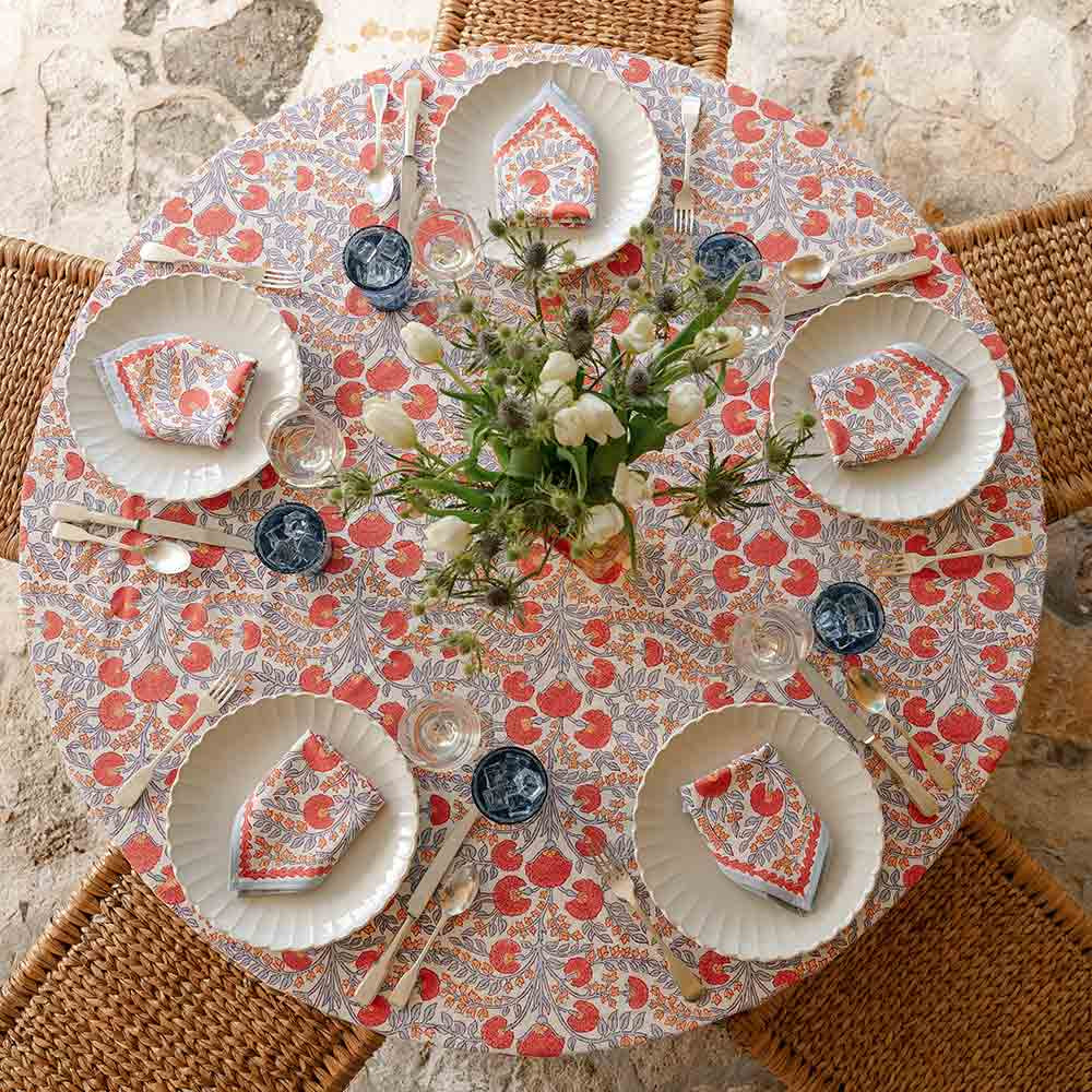 Pomegranate Cactus Flower Napkin - Thumbnail 2