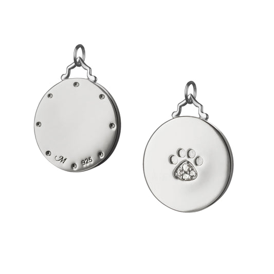 Monica Rich Kosann Sterling Silver Paw Print Charm with Sapphires