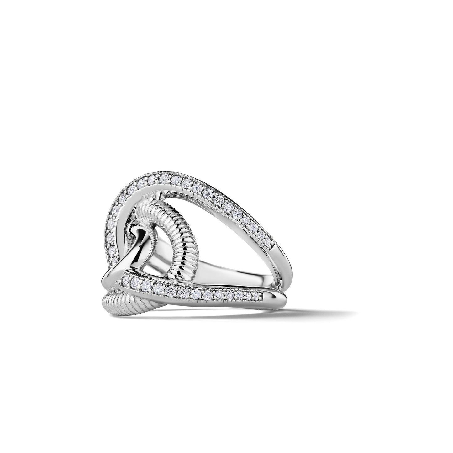 Judith Ripka Eternity Intertwined Ring with Diamonds