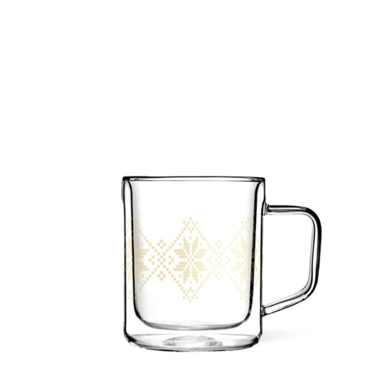 Corkcicle Fairisle Glass Mug 12oz Clear